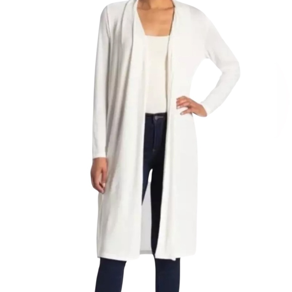 H by Halston White Lightweight long length Cream Cardigan soft size Medium